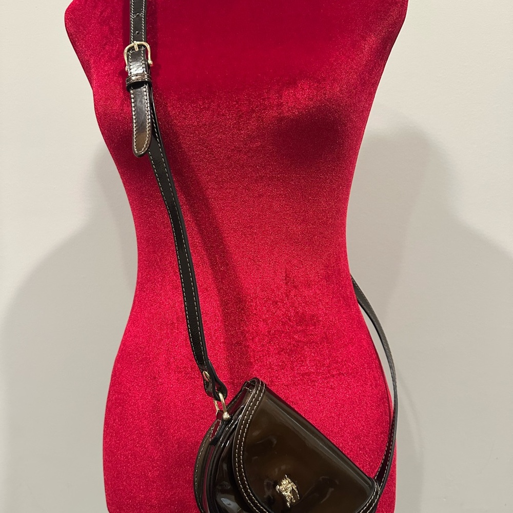 Burberry Black Patent Leather Crossbody Bag